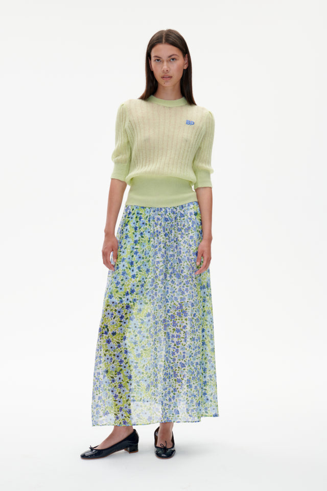 Sadia Skirt - Green Double Flower