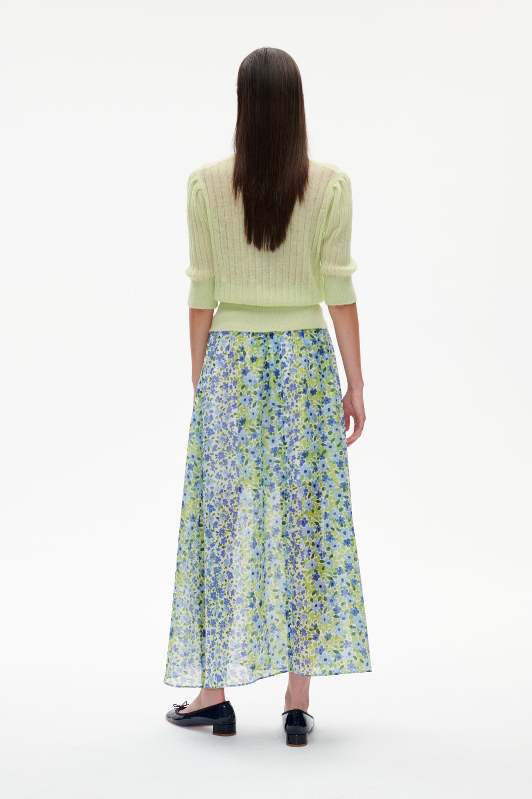 Sadia Skirt - Green Double Flower