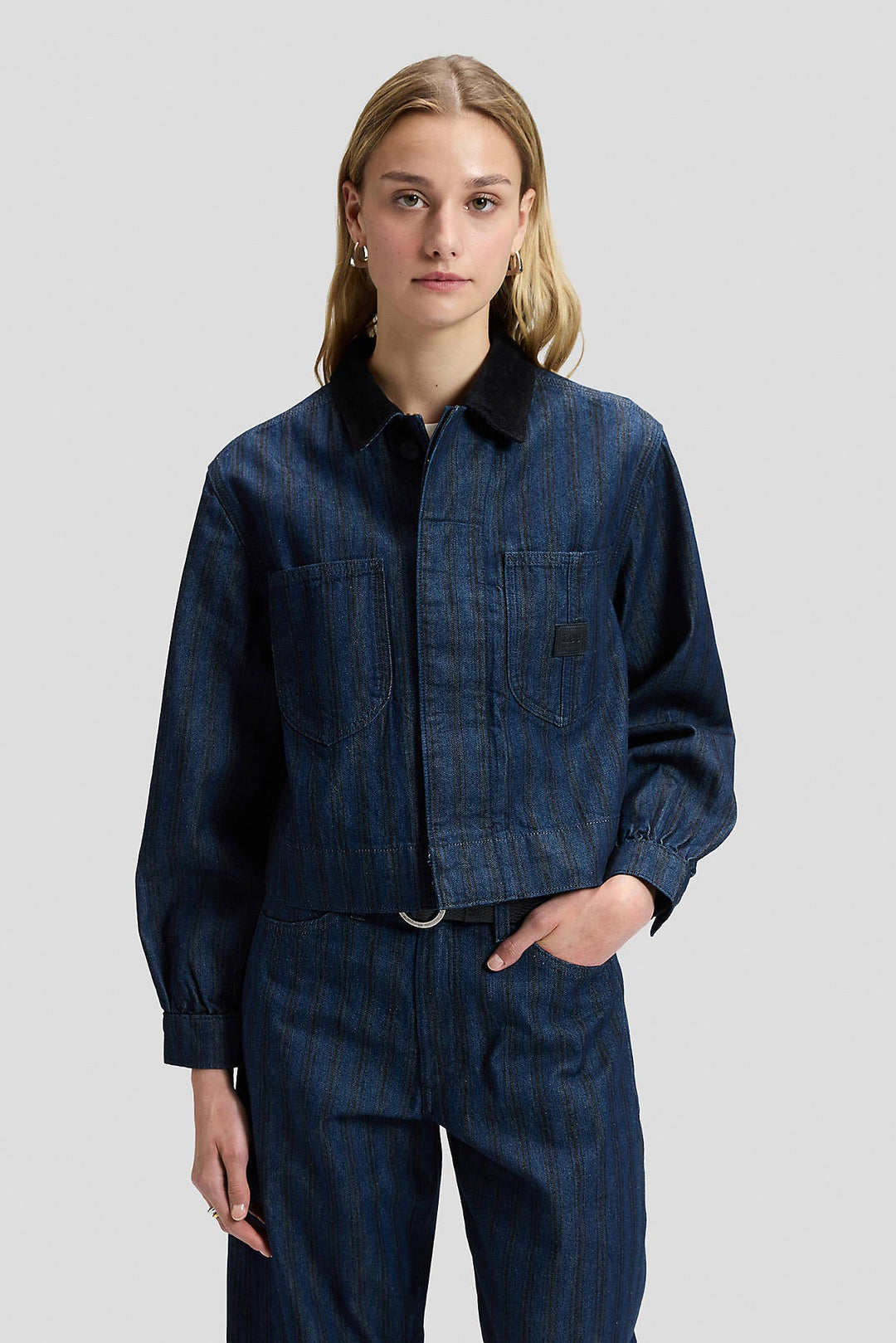 Relaxed Cropped Chore Jacket - Hickory Rinse