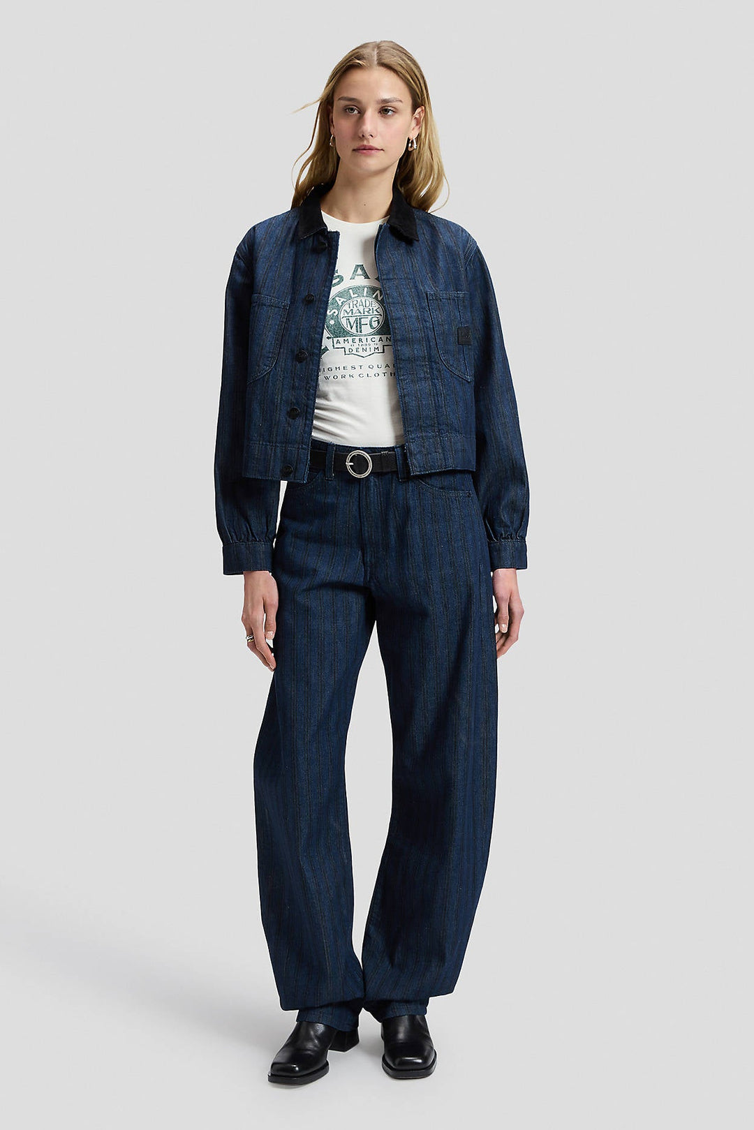 Relaxed Cropped Chore Jacket - Hickory Rinse