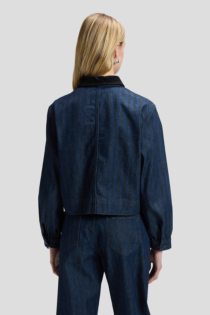 Relaxed Cropped Chore Jacket - Hickory Rinse