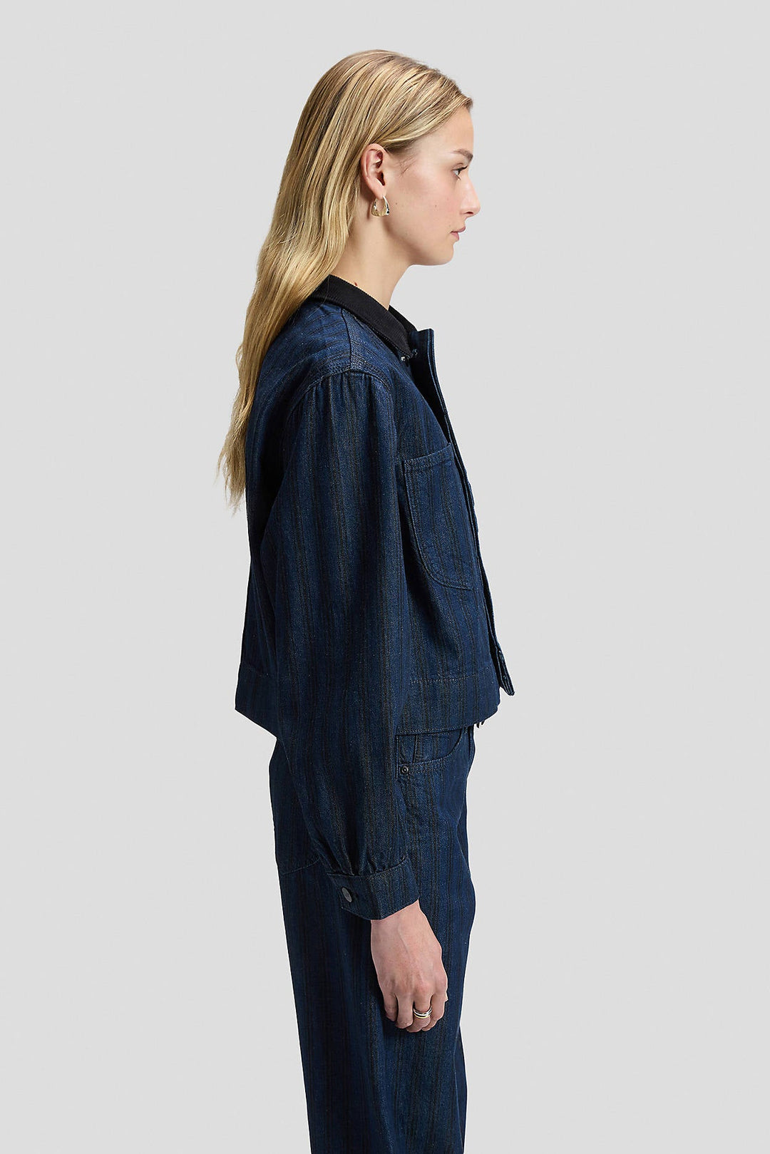 Relaxed Cropped Chore Jacket - Hickory Rinse
