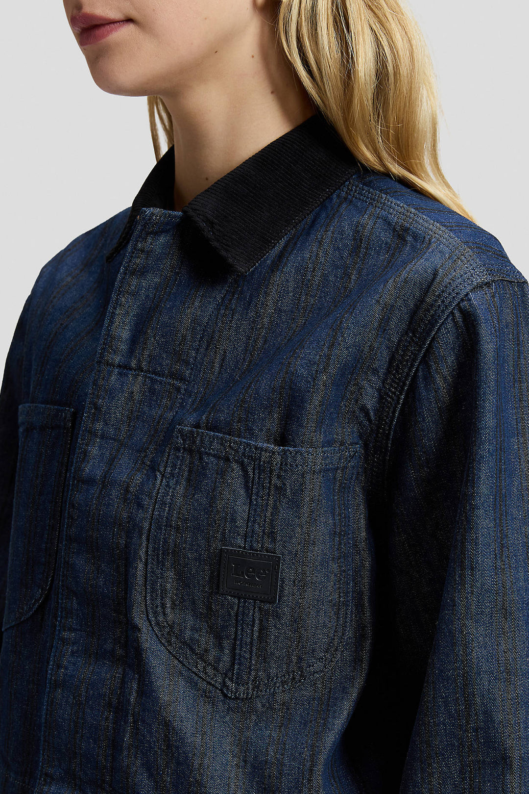 Relaxed Cropped Chore Jacket - Hickory Rinse