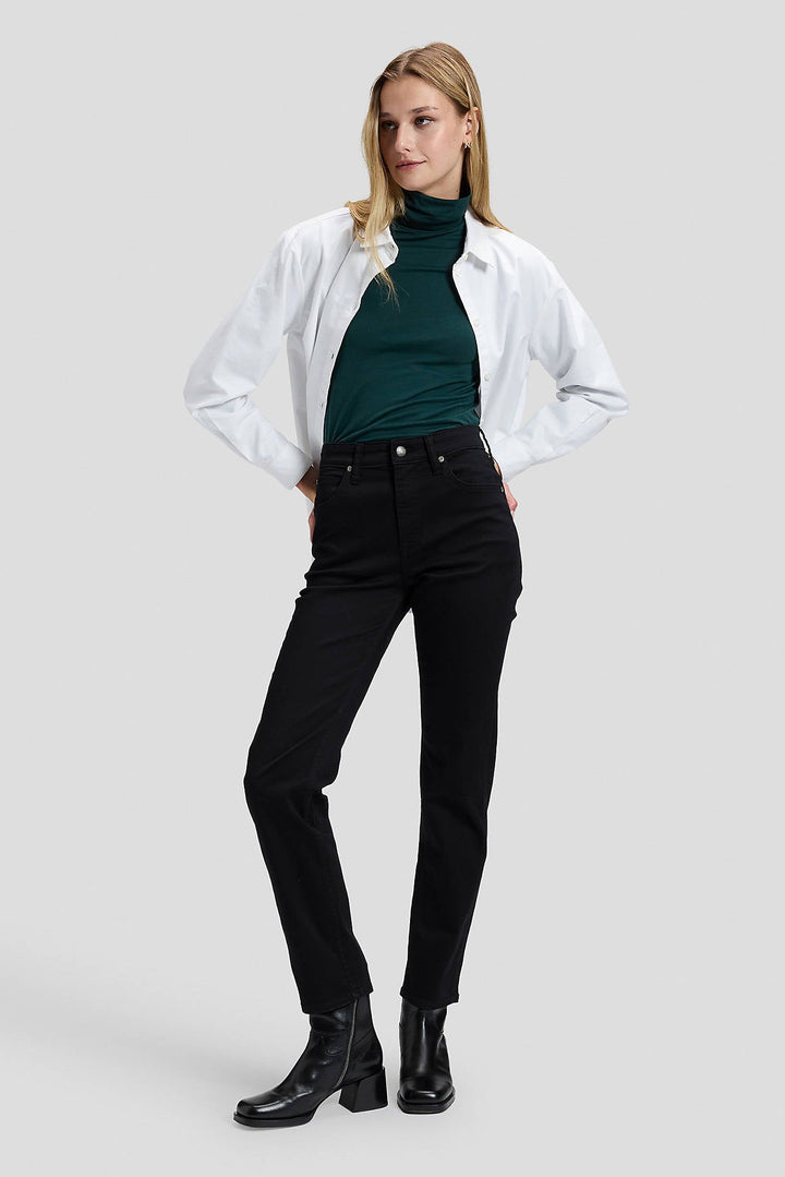 Carol High Rise Straight Jeans - Base Black