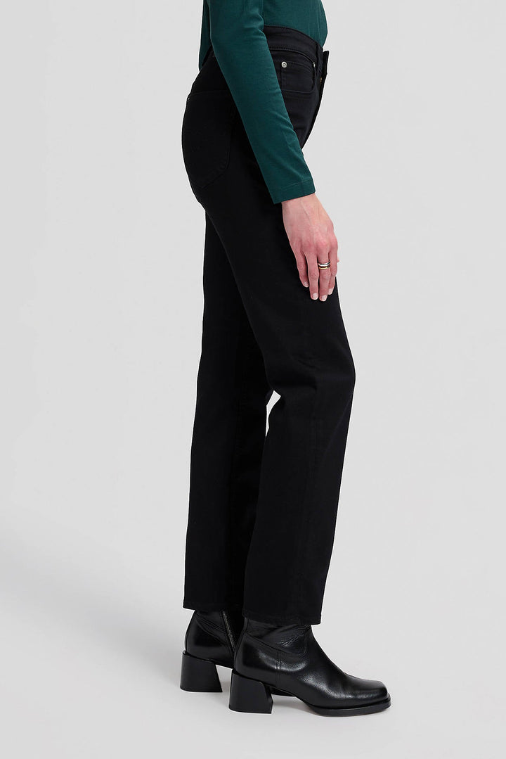 Carol High Rise Straight Jeans - Base Black