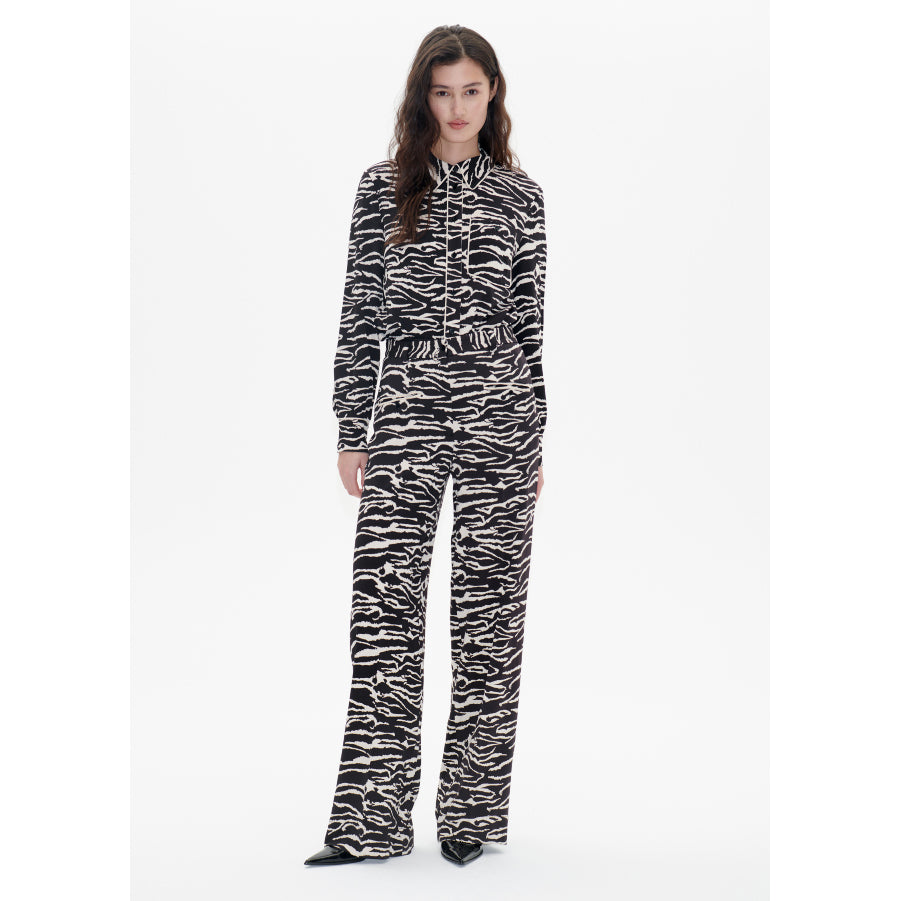 Naima Trousers - Black Whisper Zebra