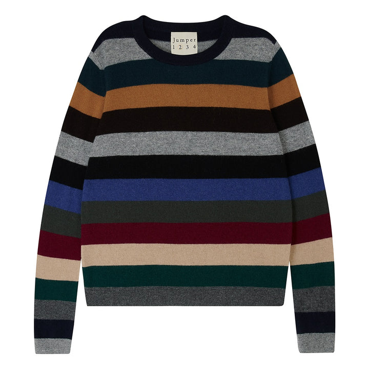 Multi Stripe Crew - Navy Multi