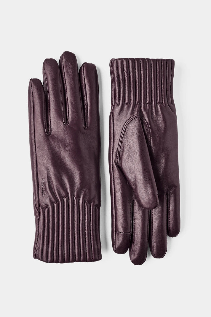 Valeria Leather Gloves - Bordeaux