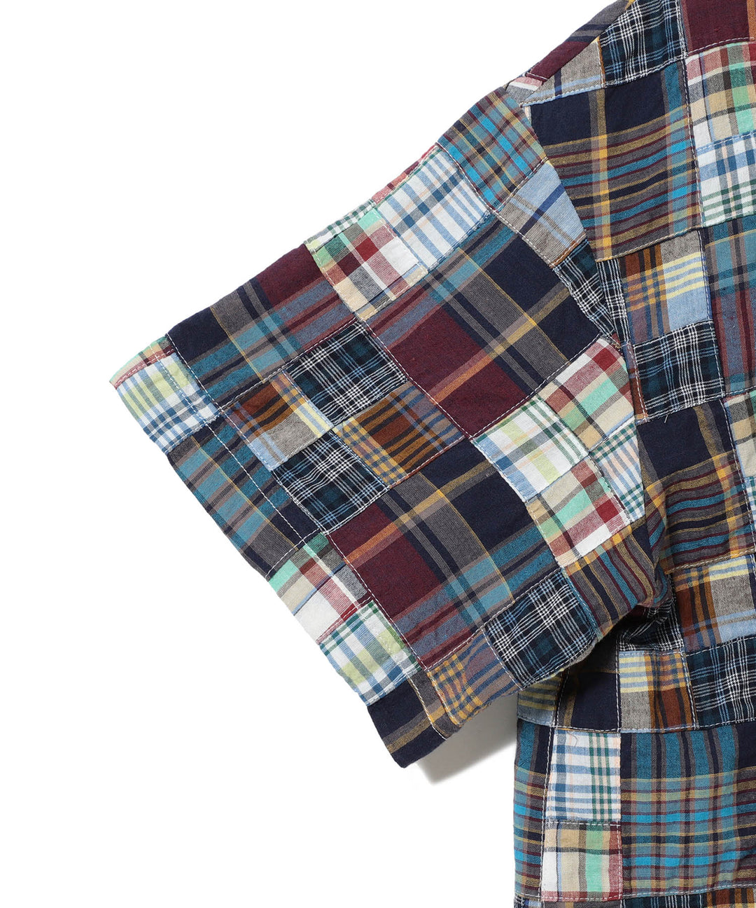 Patch Work Short Sleeve Top - Blue Multi - Frontiers Woman