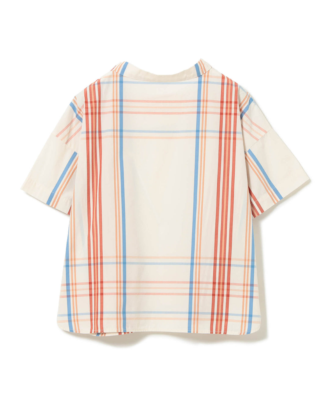 Big Tartan Short Sleeve Top - Ivory - Frontiers Woman