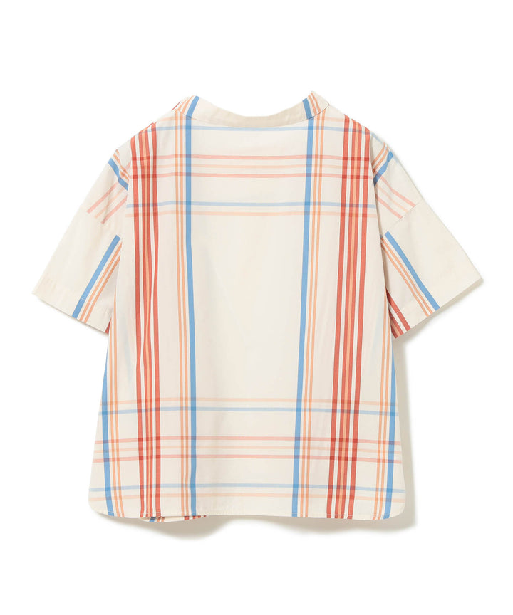 Big Tartan Short Sleeve Top - Ivory - Frontiers Woman
