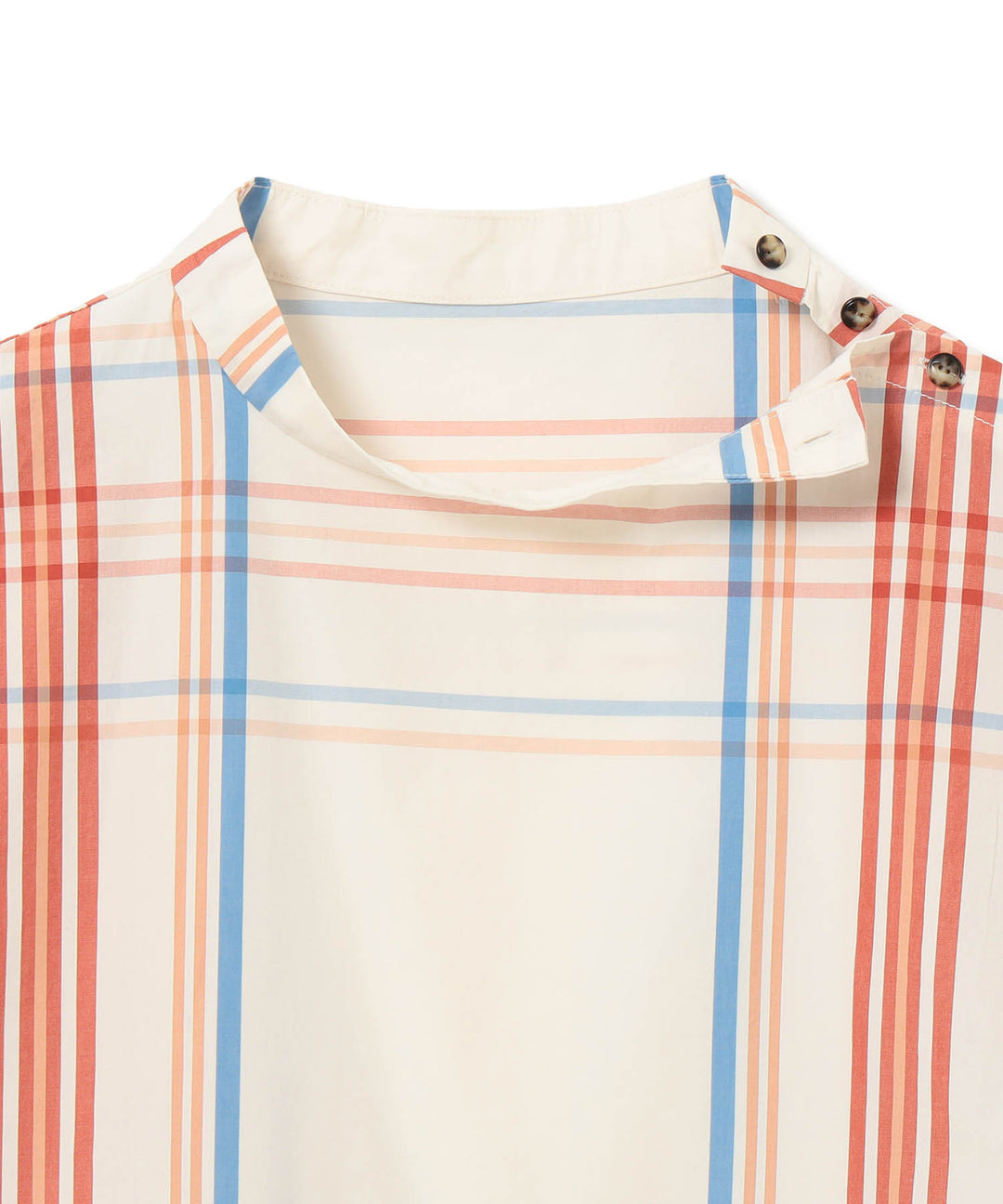 Big Tartan Short Sleeve Top - Ivory - Frontiers Woman