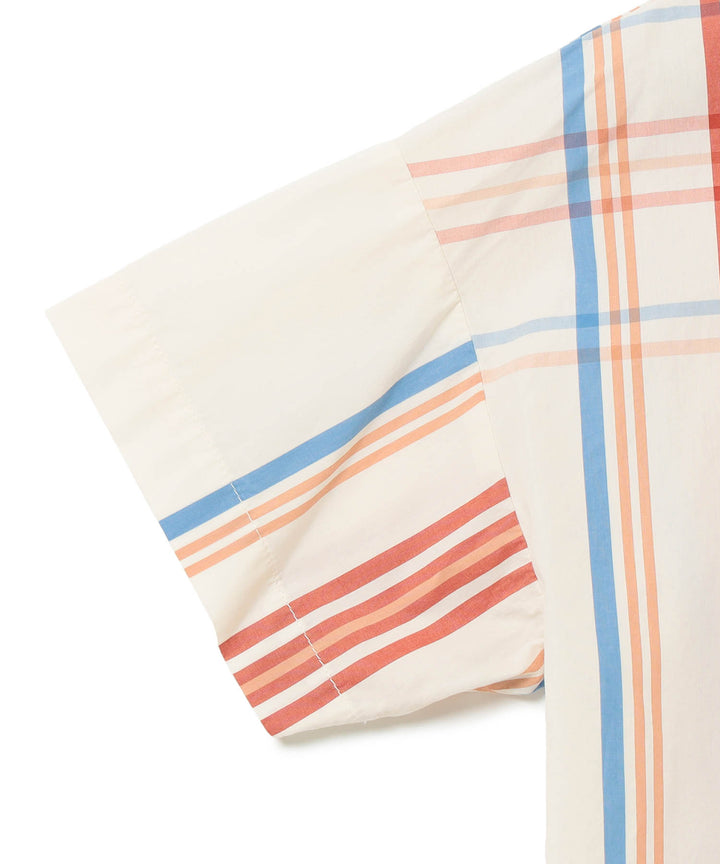 Big Tartan Short Sleeve Top - Ivory - Frontiers Woman