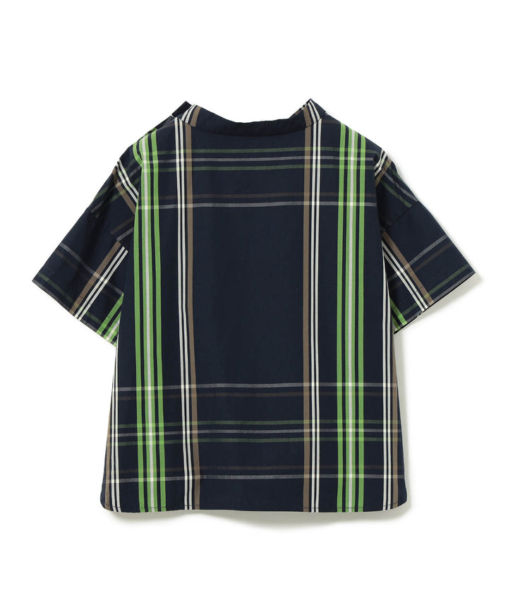 Big Tartan Short Sleeve Top - Navy - Frontiers Woman