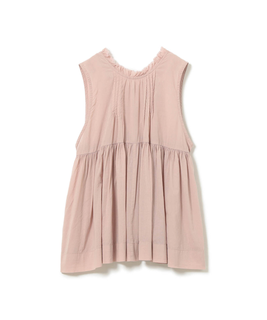 Cotton Gather Sleeveless Shirt - Dusty Pink - Frontiers Woman