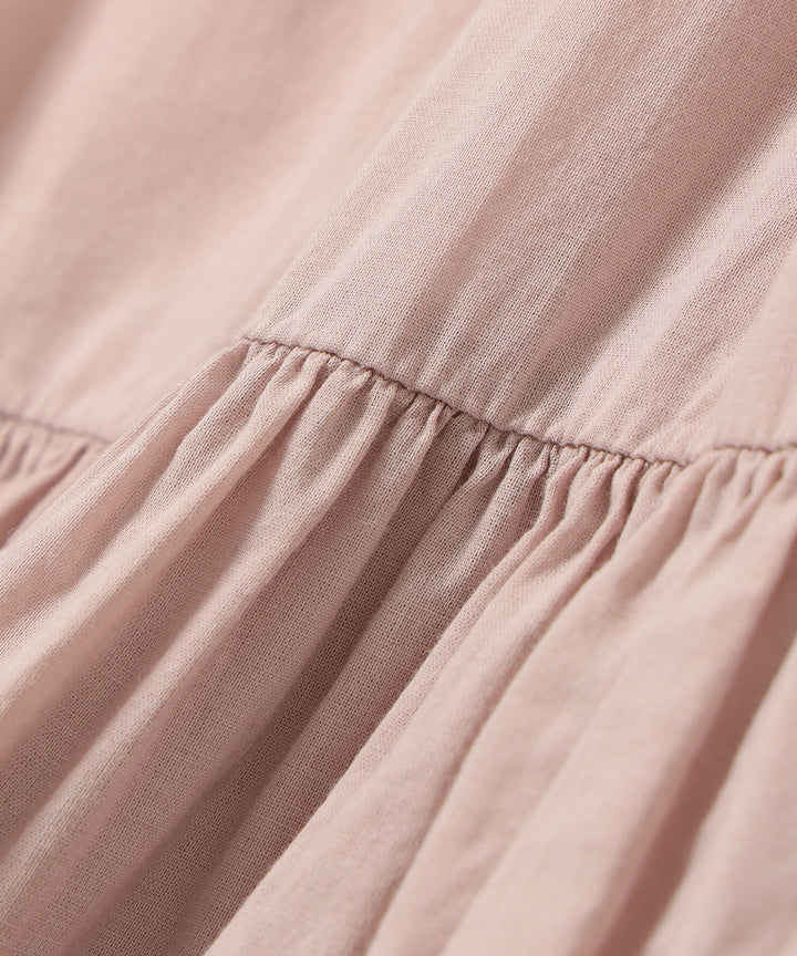 Cotton Gather Sleeveless Shirt - Dusty Pink - Frontiers Woman
