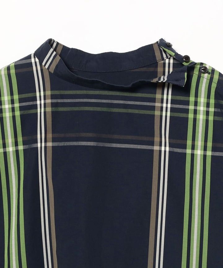 Big Tartan Short Sleeve Top - Navy - Frontiers Woman