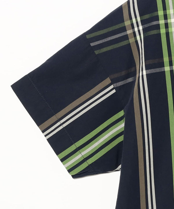 Big Tartan Short Sleeve Top - Navy - Frontiers Woman