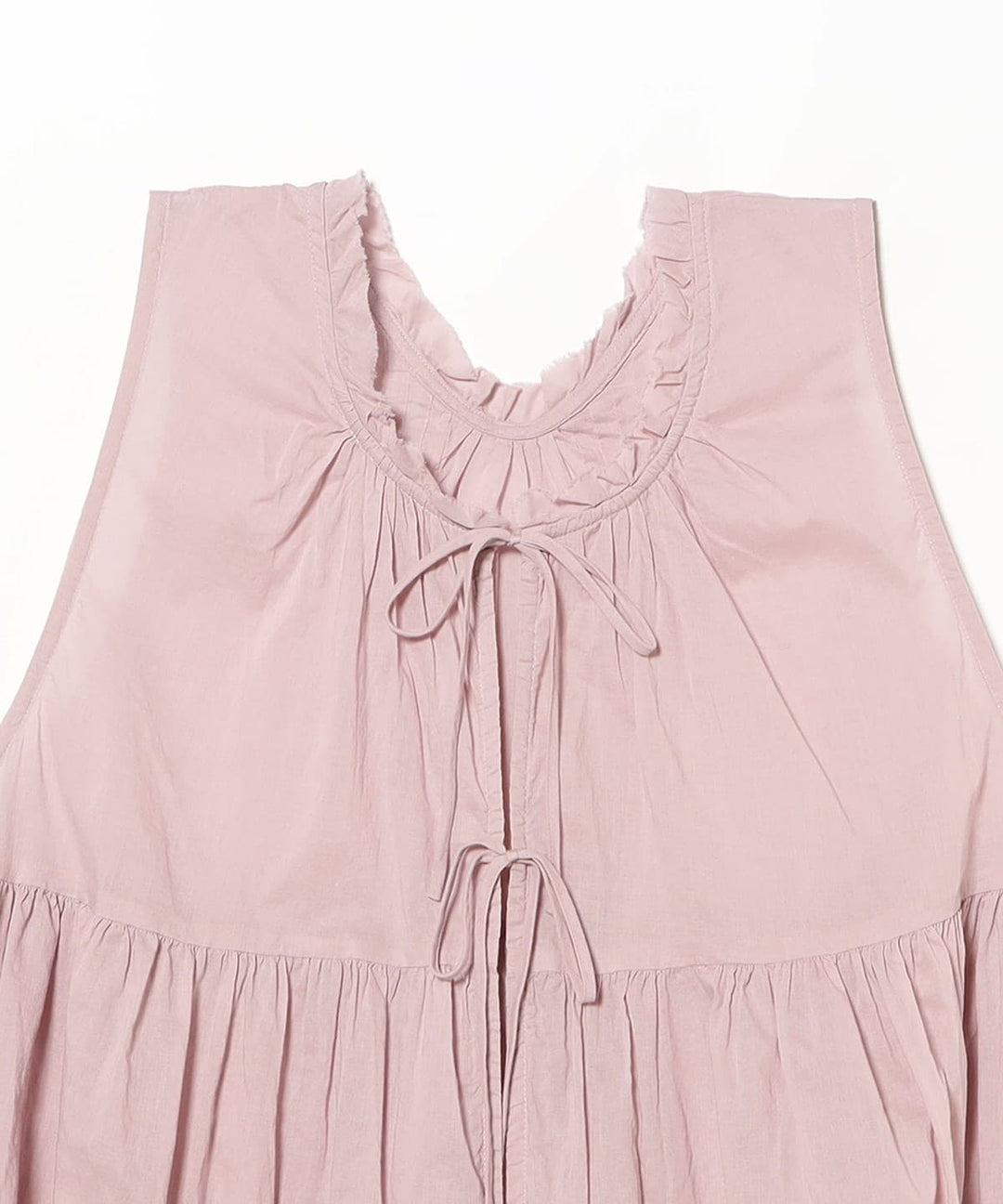 Cotton Gather Sleeveless Shirt - Dusty Pink - Frontiers Woman