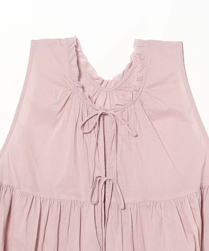 Cotton Gather Sleeveless Shirt - Dusty Pink - Frontiers Woman