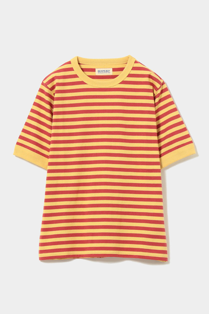 Striped Binder Short Sleeve T-Shirt - Yellow - Frontiers Woman