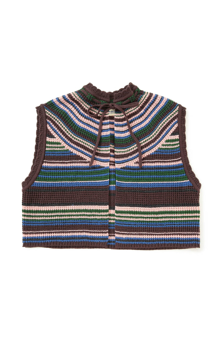 Multi Striped Vest - Brown