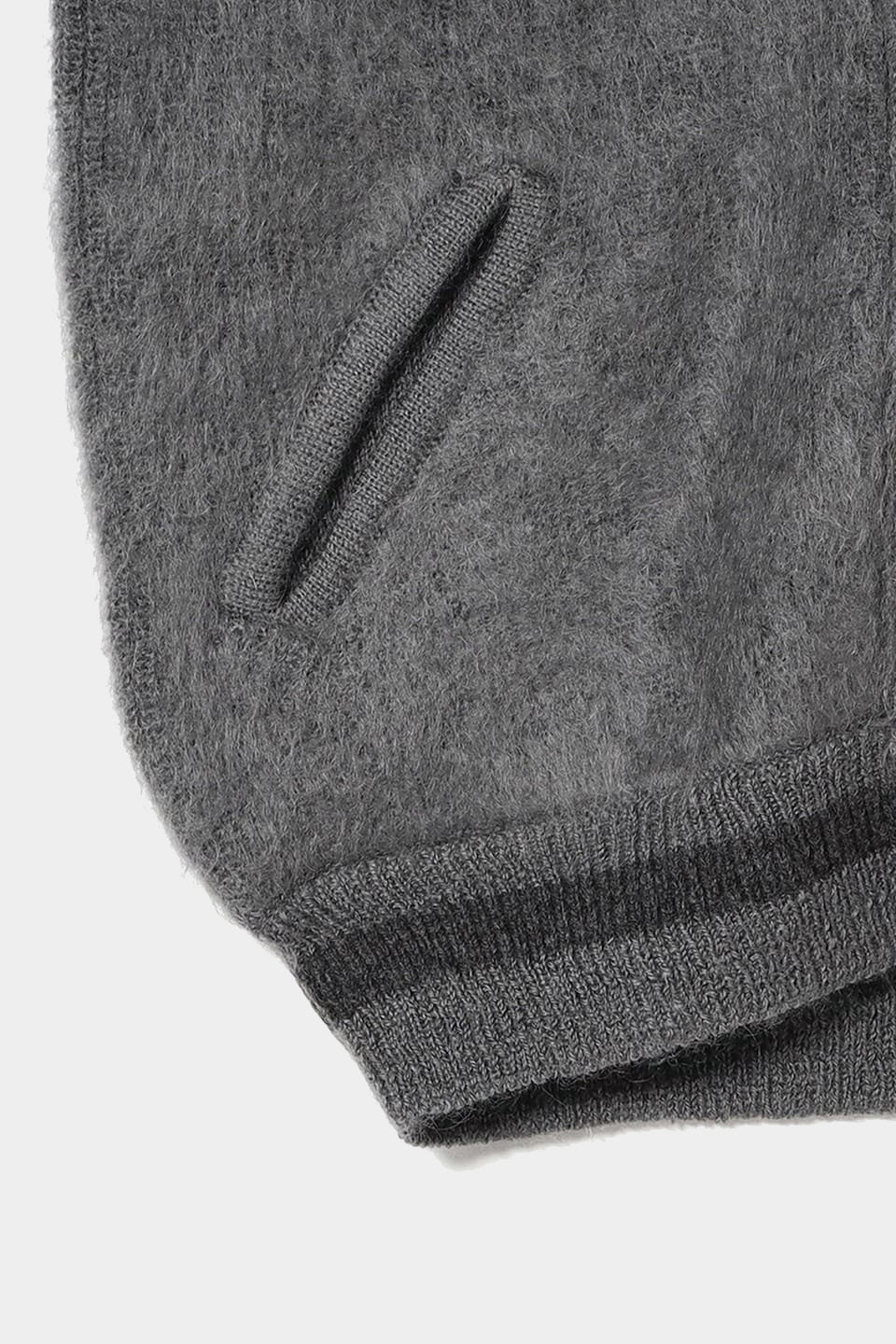 Embroidered Varsity Mohair Vest - Grey
