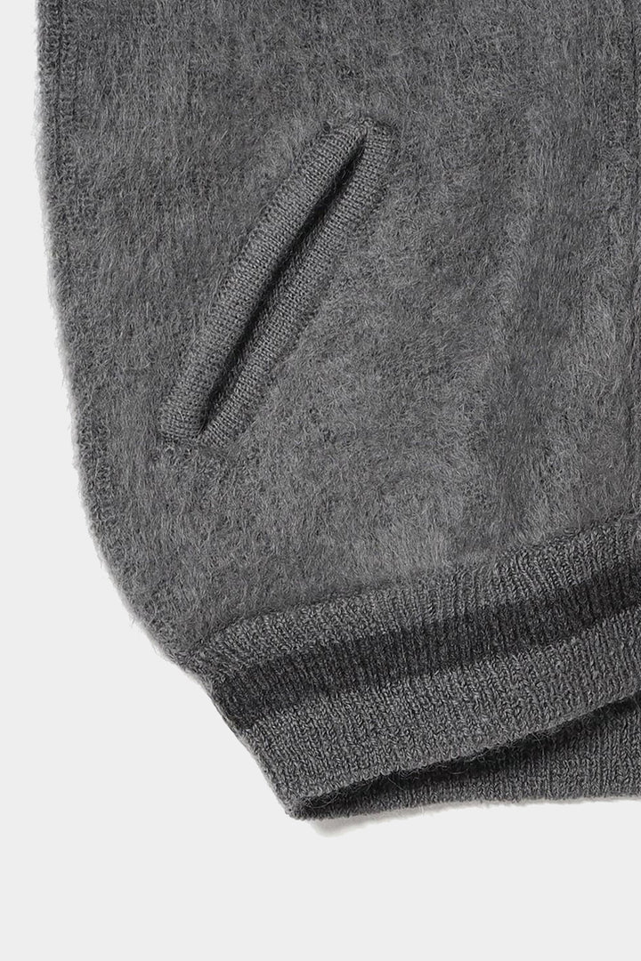 Embroidered Varsity Mohair Vest - Grey