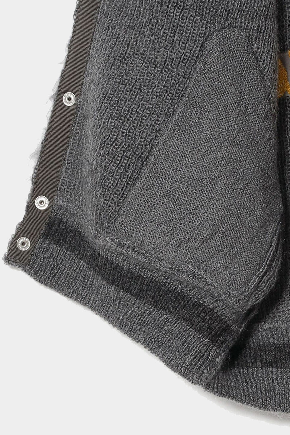 Embroidered Varsity Mohair Vest - Grey