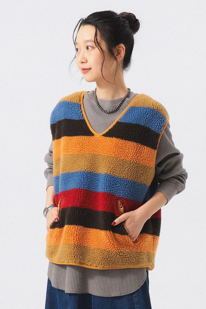 Boy Jacquard Boa Pullover Vest - Multi