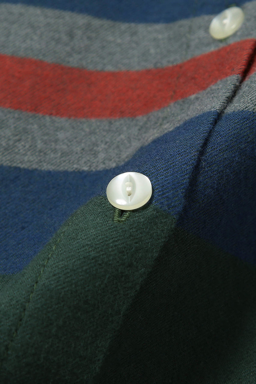 Boy Big Tartan High-Neck Collar Shirt - Dark Green