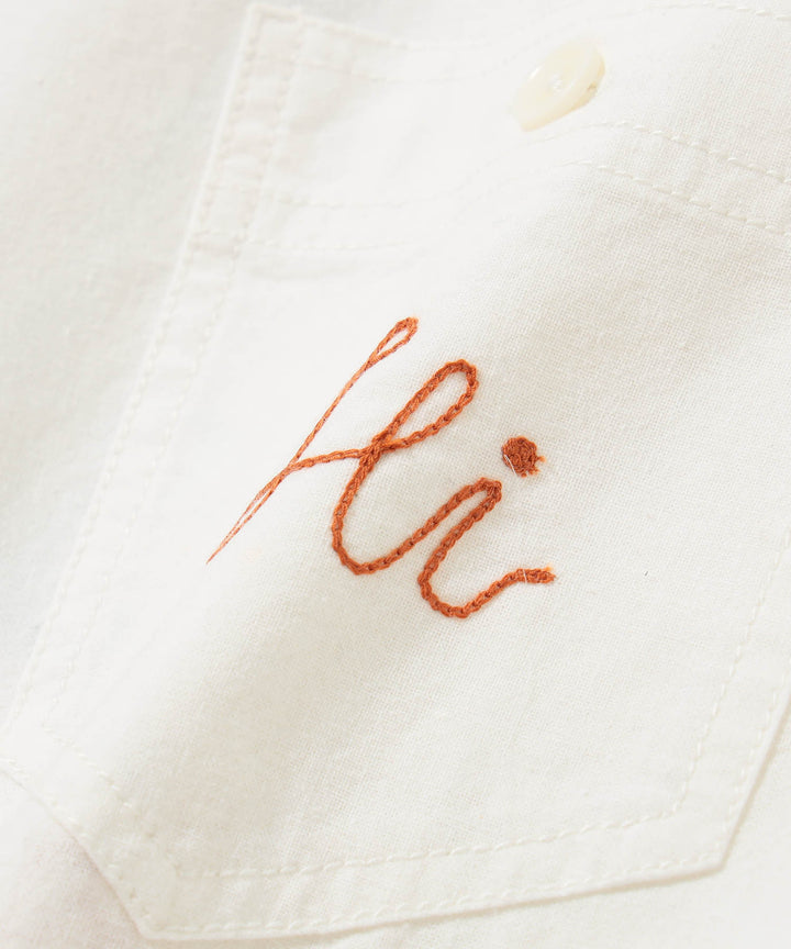 Embroidery Work Shirt - Off White (PRE-ORDER) - Frontiers Woman