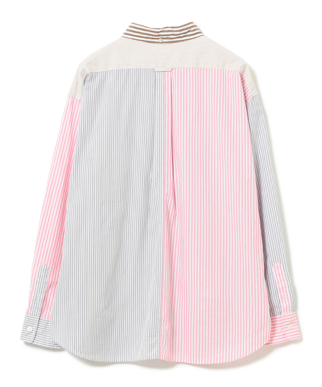 Stripped Crazy Button-Down Shirt - Brown - Frontiers Woman