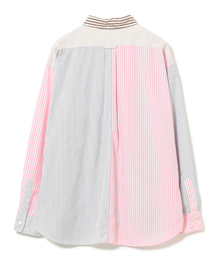Stripped Crazy Button-Down Shirt - Brown - Frontiers Woman