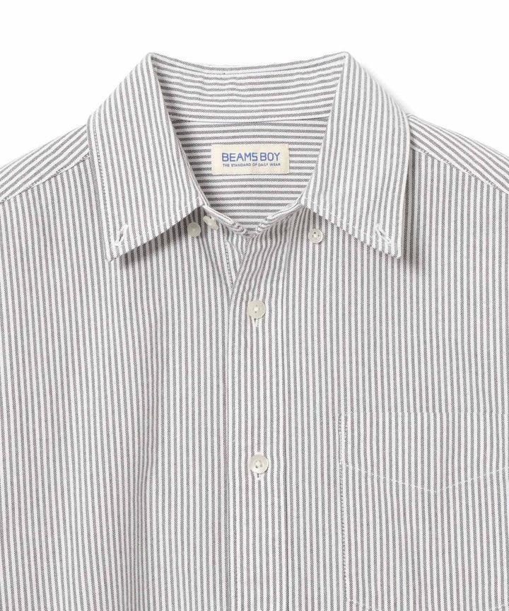 Beams Boy Big BD Shirt - Brown Stripe