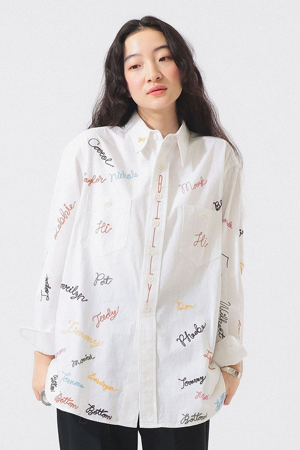 Embroidery Work Shirt - Off White (PRE-ORDER) - Frontiers Woman