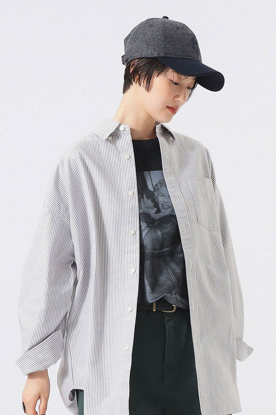 Beams Boy Big BD Shirt - Brown Stripe