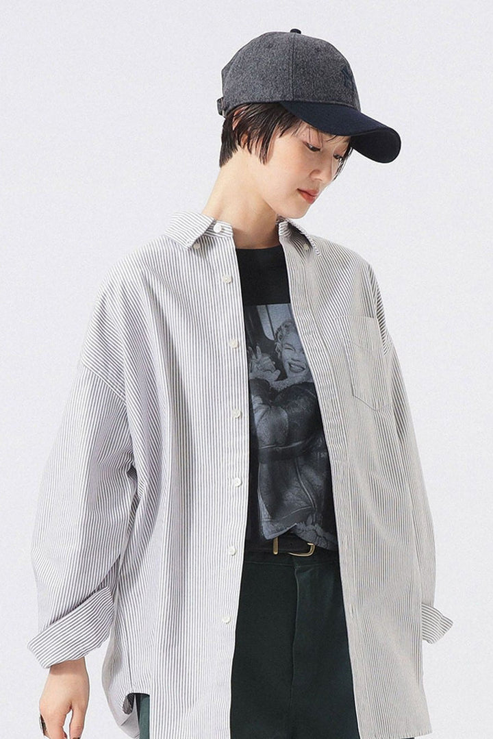 Beams Boy Big BD Shirt - Brown Stripe