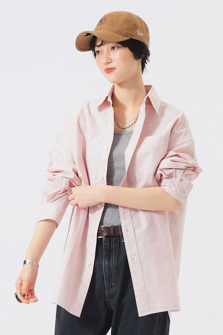 Beams Boy Big BD Shirt - Orange Stripe