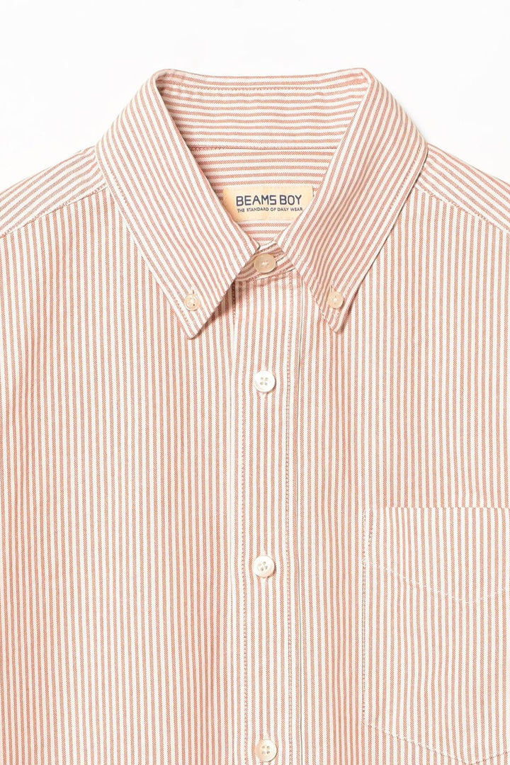 Beams Boy Big BD Shirt - Orange Stripe