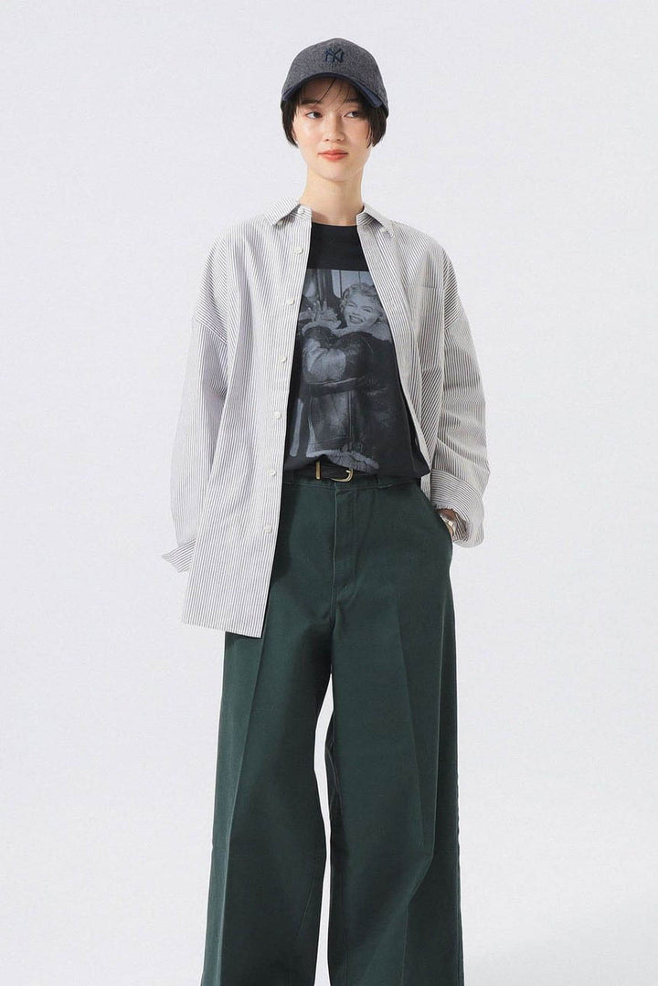 Beams Boy Big BD Shirt - Brown Stripe