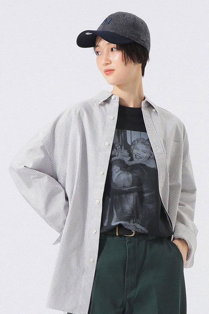 Beams Boy Big BD Shirt - Brown Stripe