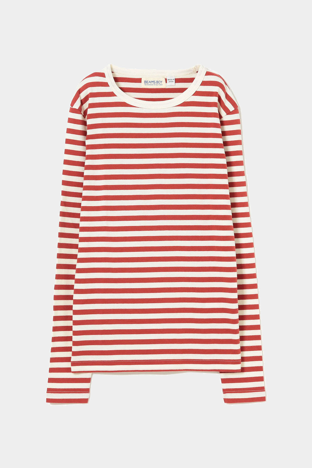 Rib Knitted Stripe T-Shirt - Red/Ivory - Frontiers Woman