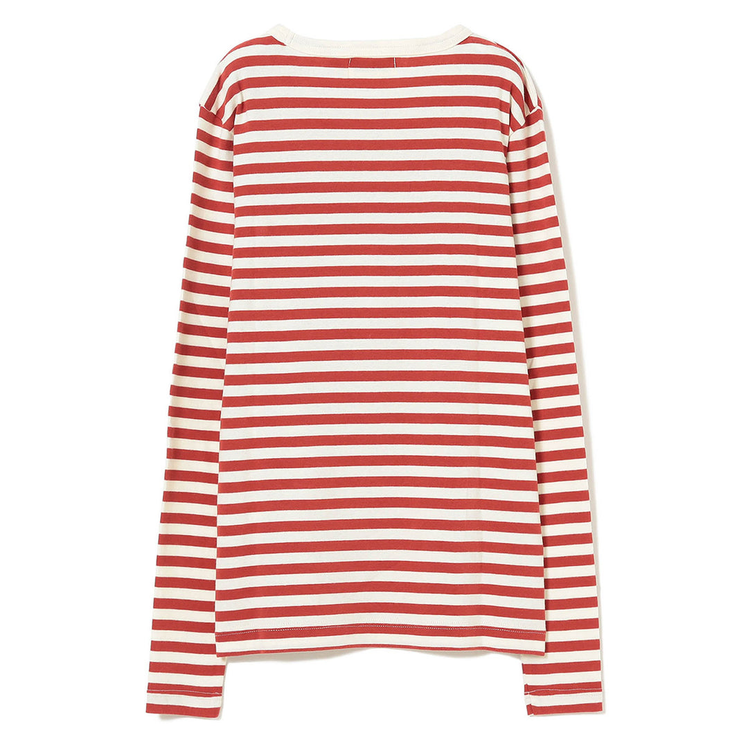 Rib Knitted Stripe T-Shirt - Red/Ivory - Frontiers Woman