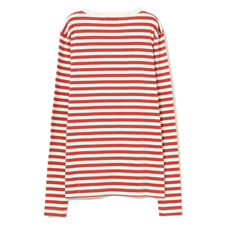Rib Knitted Stripe T-Shirt - Red/Ivory - Frontiers Woman