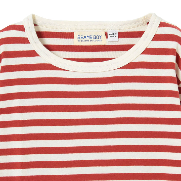 Rib Knitted Stripe T-Shirt - Red/Ivory - Frontiers Woman
