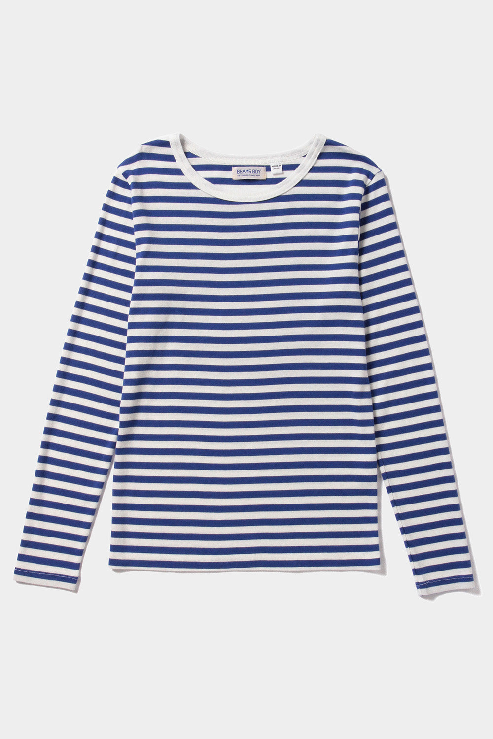 Rib Knitted Stripe T-Shirt - Blue/White - Frontiers Woman
