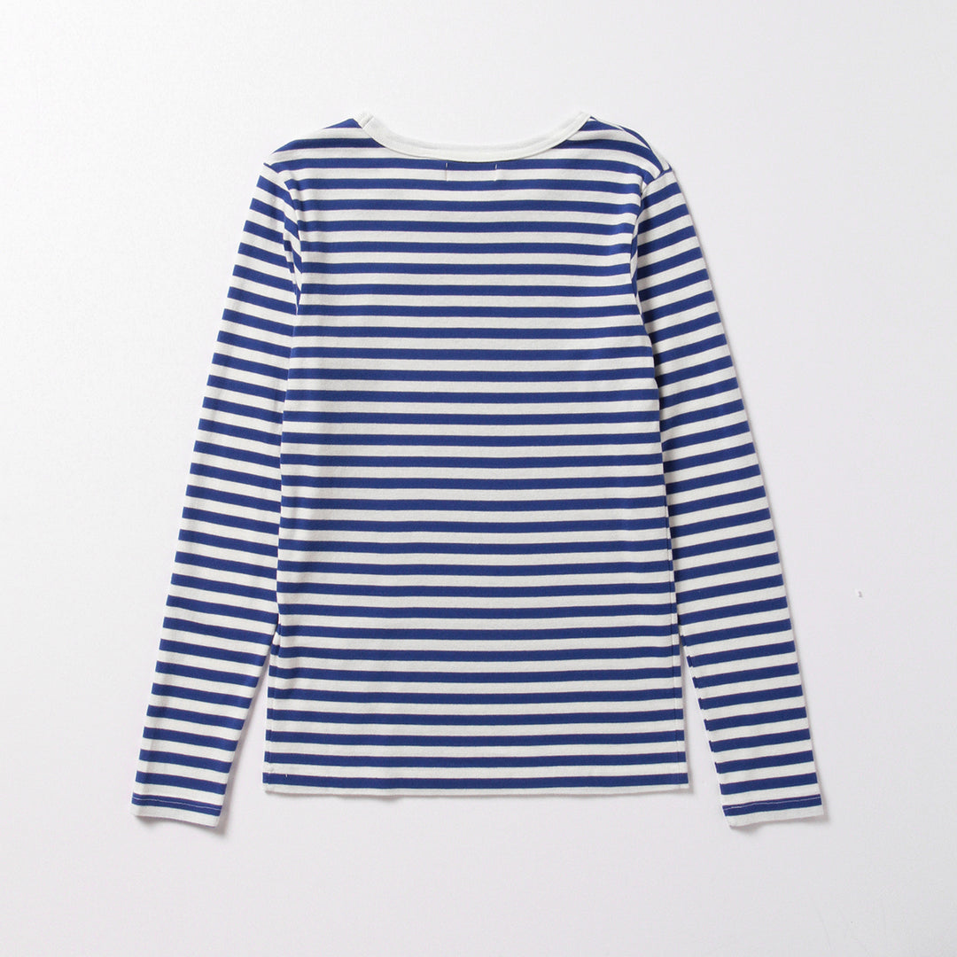 Rib Knitted Stripe T-Shirt - Blue/White - Frontiers Woman