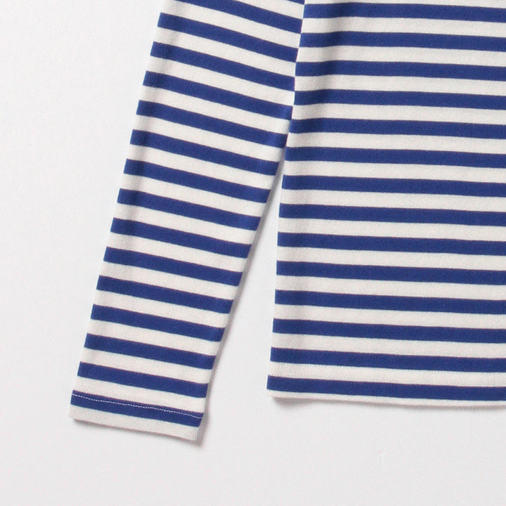 Rib Knitted Stripe T-Shirt - Blue/White - Frontiers Woman
