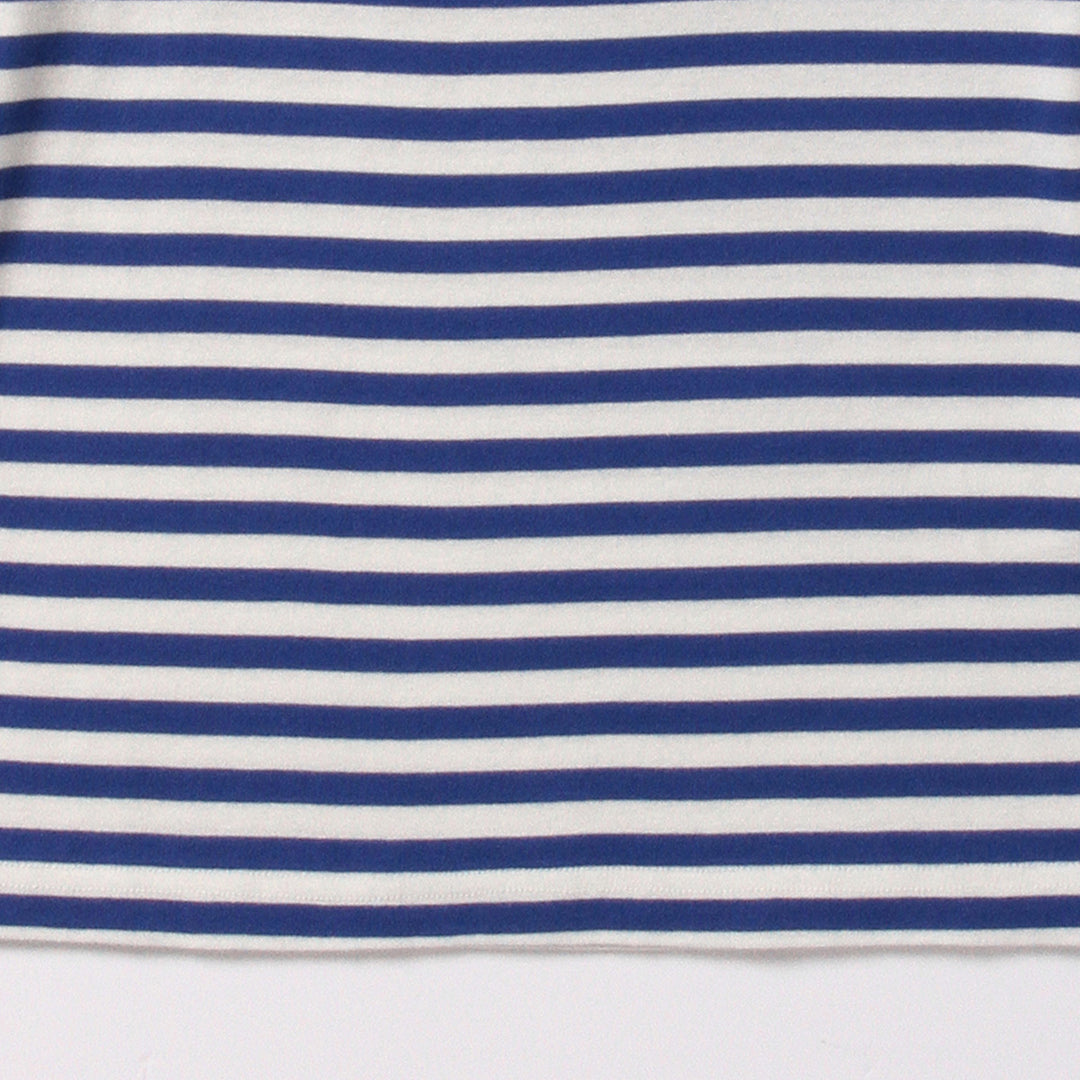 Rib Knitted Stripe T-Shirt - Blue/White - Frontiers Woman